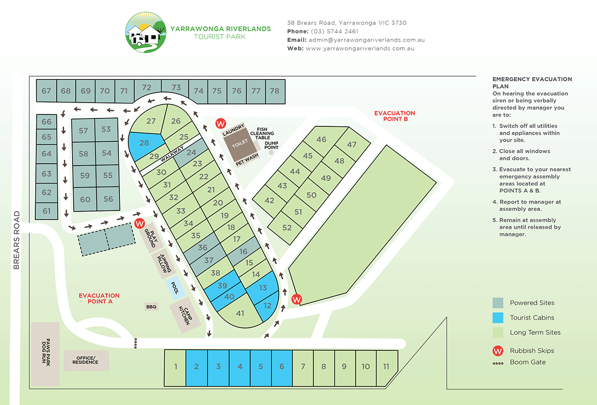 Yarrawonga Riverlands Tourist Park map